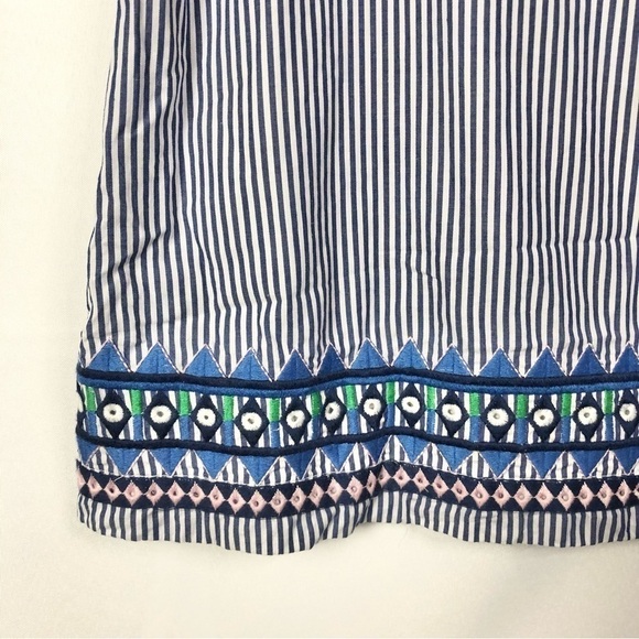 Vineyard Vines Geo Prep Embroidered Marlin Blue Stripe Shift Mini Dress 10 - Picture 4 of 5
